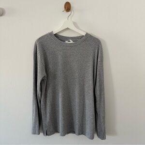 H&M Gray Long Sleeve Ribbed Sweater